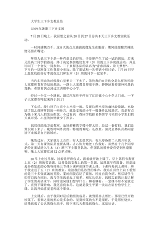 2025年大学生三下乡支教总结