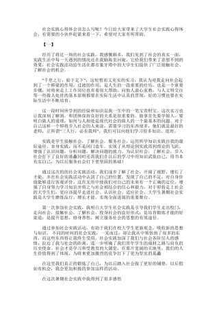 2025年大学生社会实践心得体会范文大全