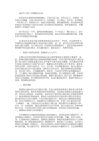 2025年大班上学期教学总结