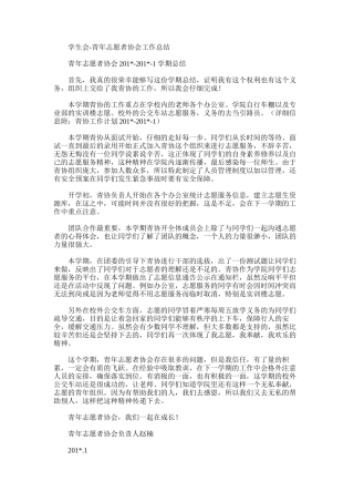 2025年学生会-青年志愿者协会工作总结