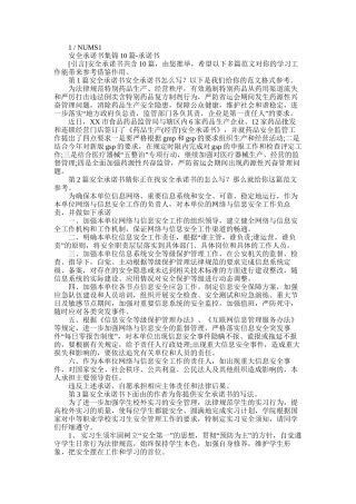 2025年安全承诺书集锦合集