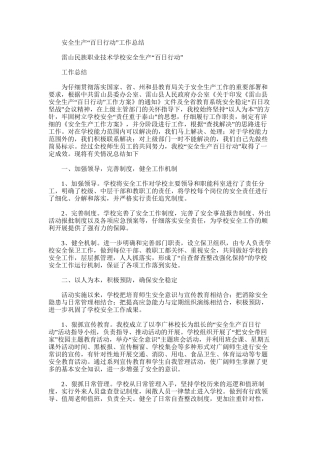 2025年安全生产“百日行动”工作总结