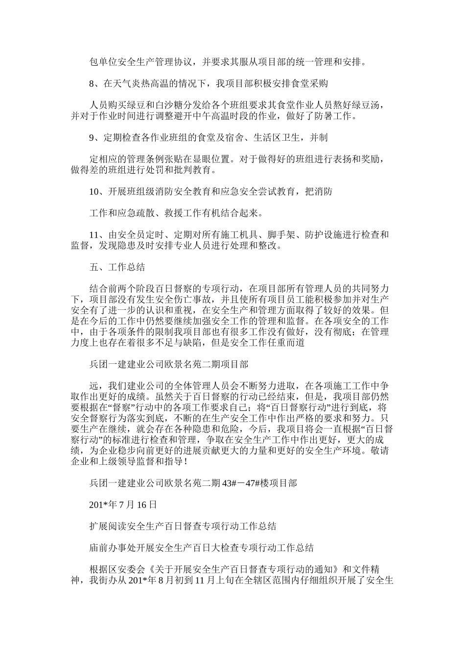 2025年安全生产百日督察专项行动工作总结_第3页