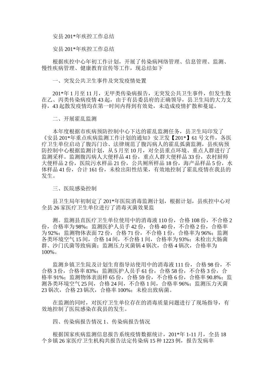 2025年安县疾控工作总结_第1页