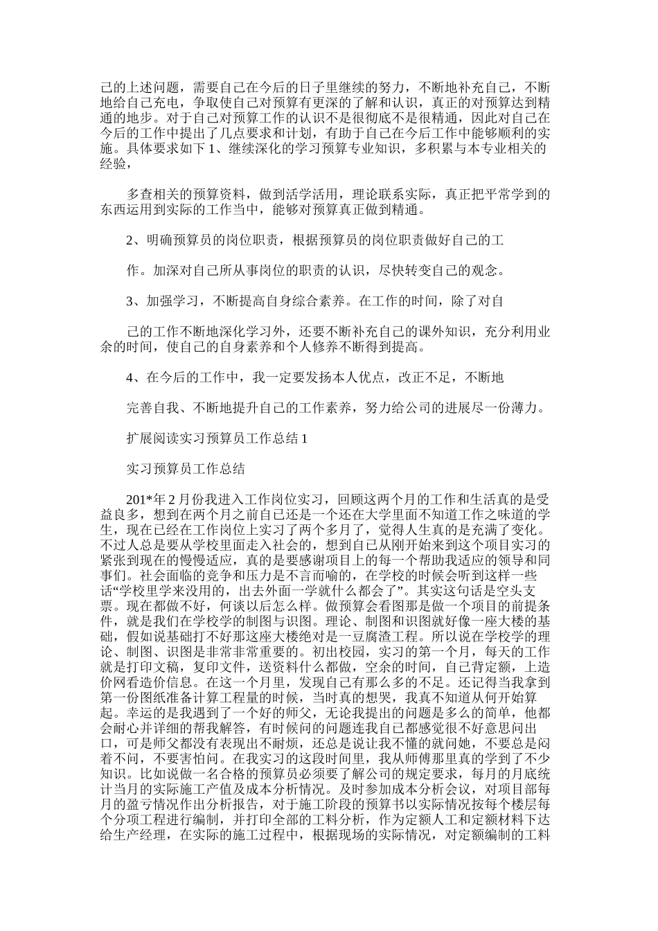 2025年实习生预算员年终总结_第2页