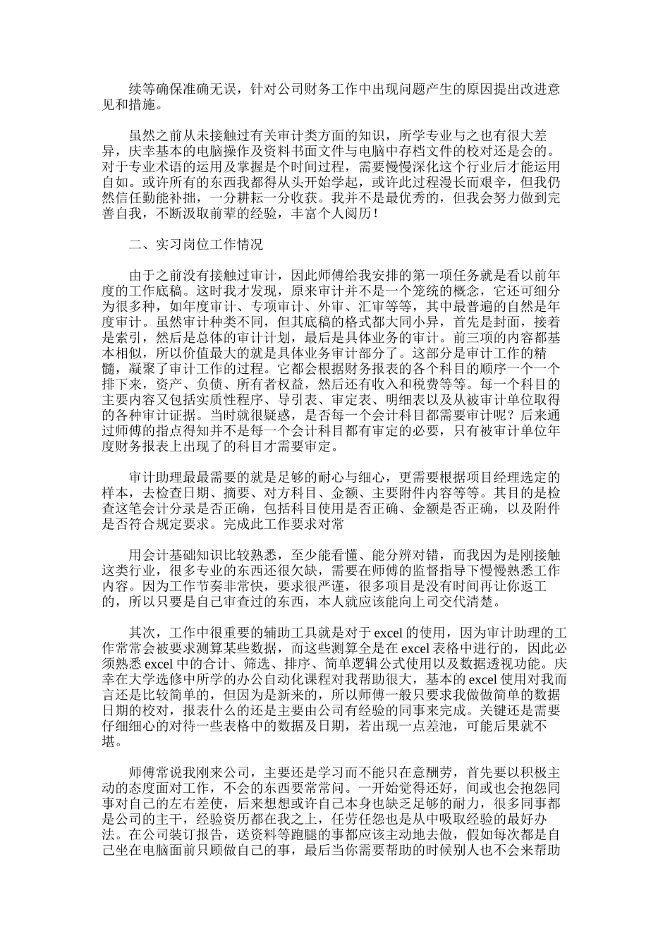 2025年审计助理实习总结_第3页