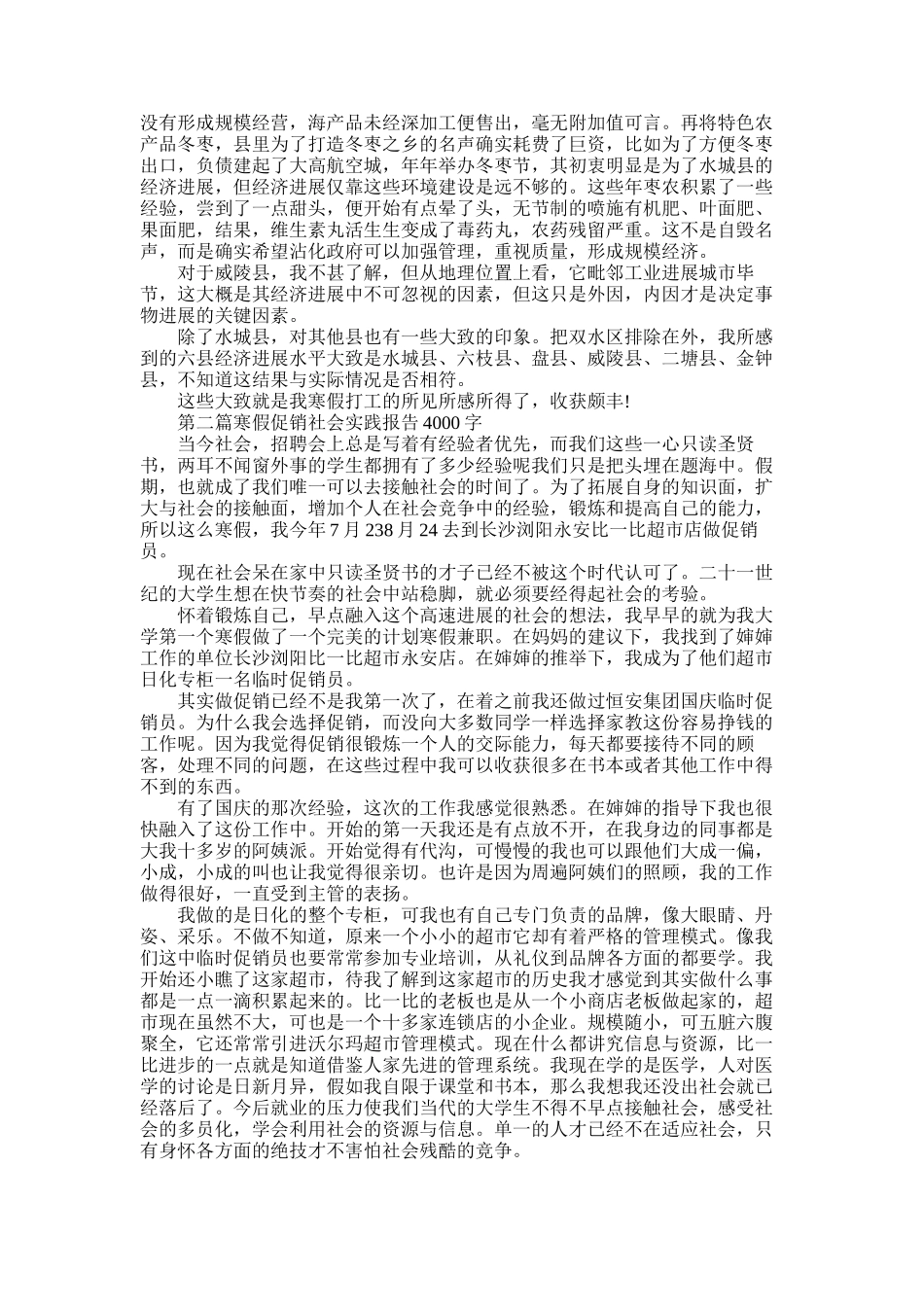 2025年寒假促销社会实践报告4000字_第2页