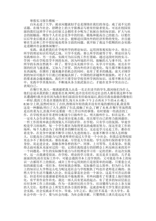 2025年寒假实习报告模板