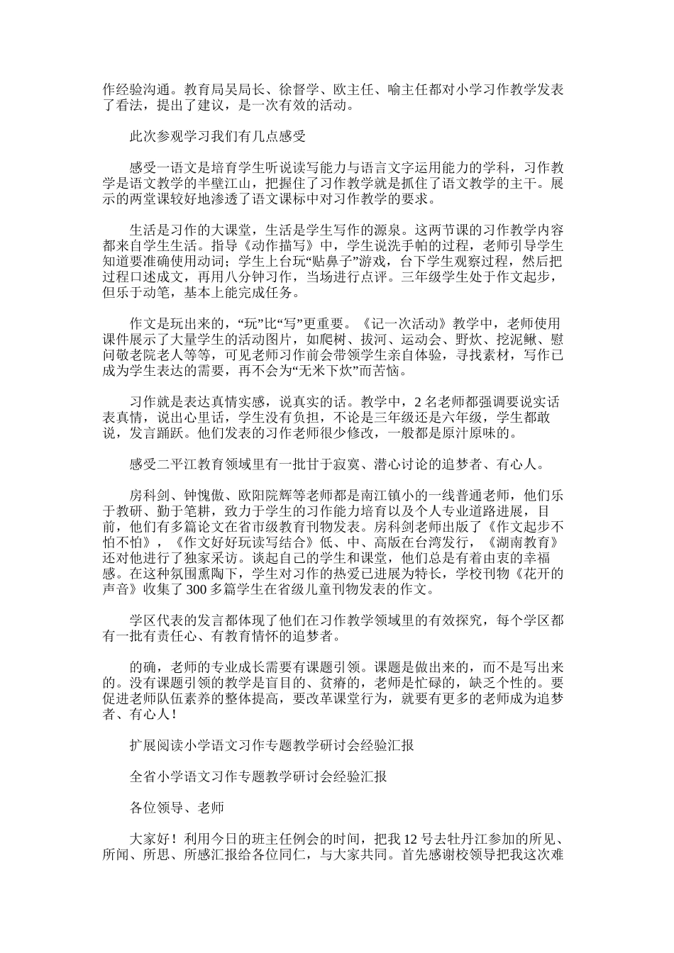 2025年小学习作教学研讨会总结_第2页