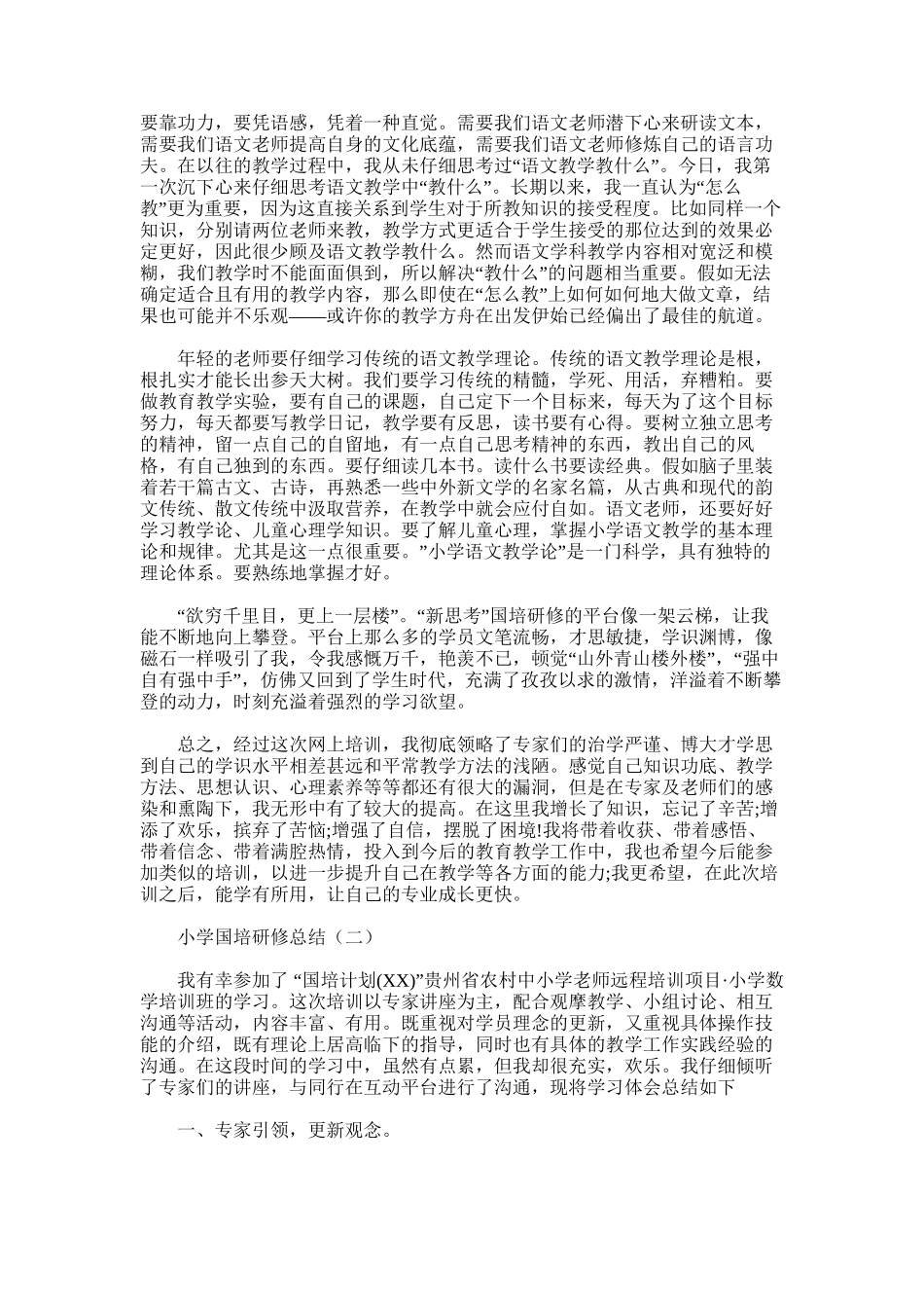 2025年小学国培研修总结_第2页