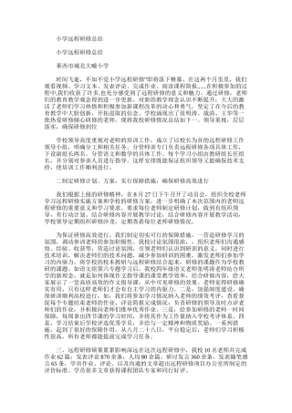 2025年小学远程研修总结范文