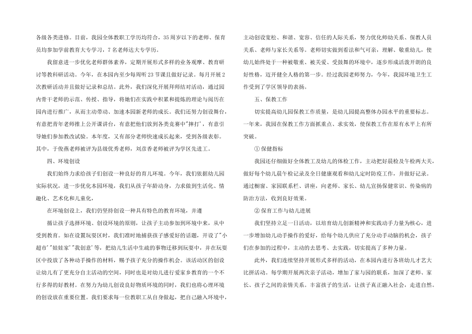 2025年幼儿园园长履职工作汇报-总结报告模板_第2页