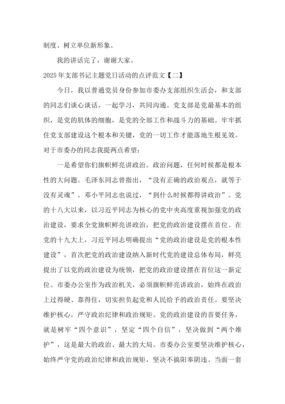 2025年支部书记主题党日活动的点评范文_第3页