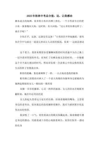 2025年桂林中考满分：这-让我感动