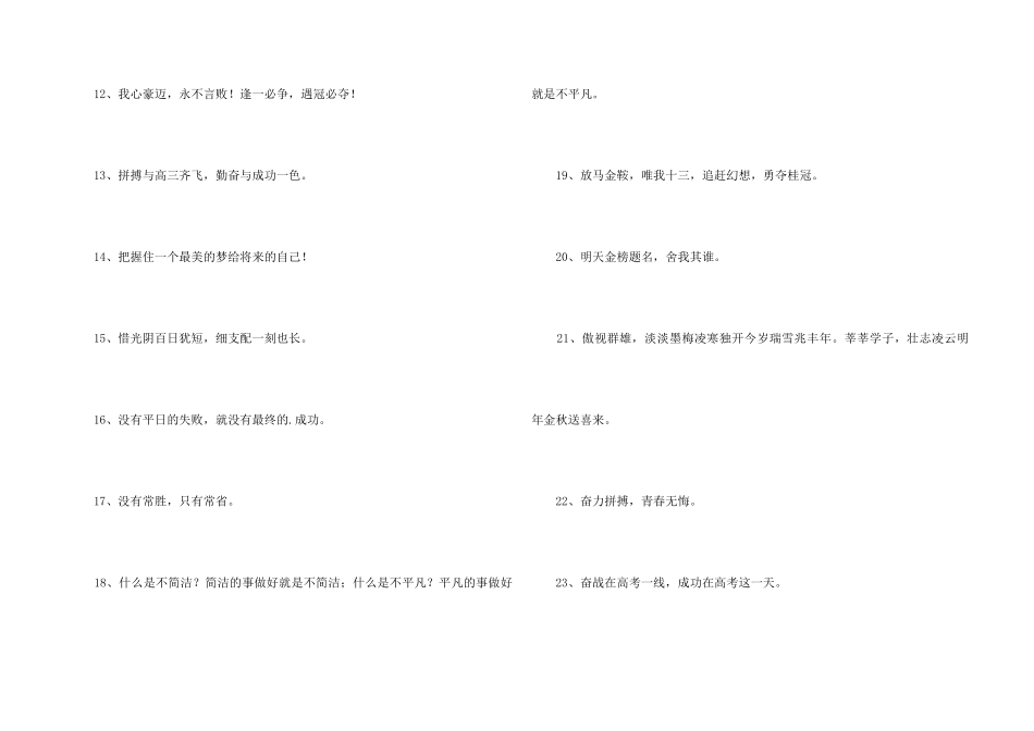 2025年激励士气的高考口号30句_第2页