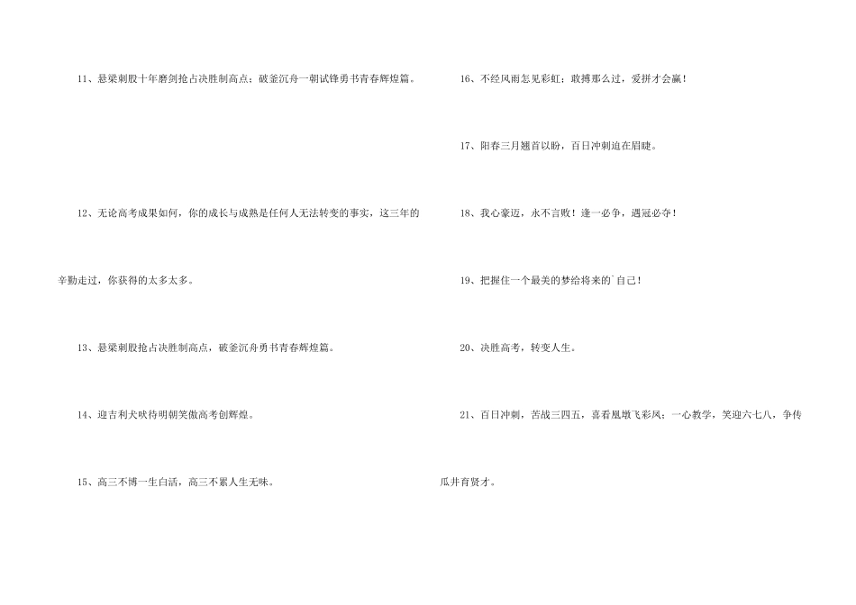2025年激励士气的高考口号汇编36条_第2页