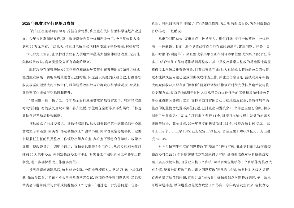 2025年脱贫攻坚问题整改成效_第1页