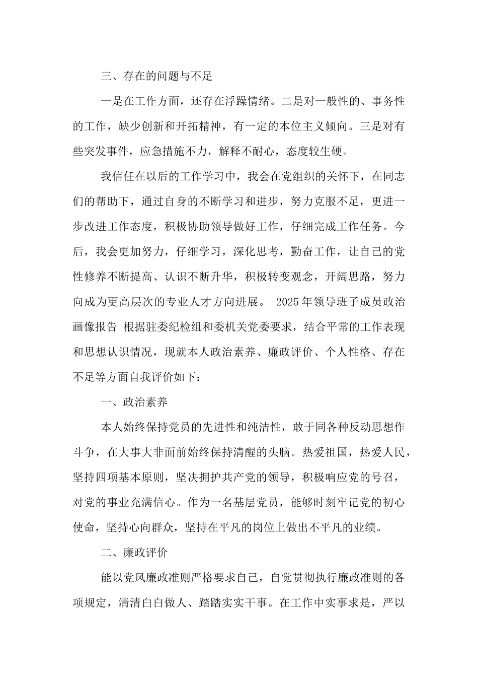 2025年领导班子成员政治画像报告_第3页