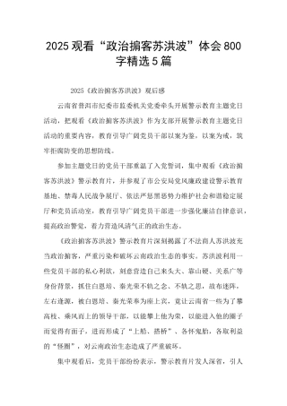 2025观看“政治掮客苏洪波”体会800字精选5篇