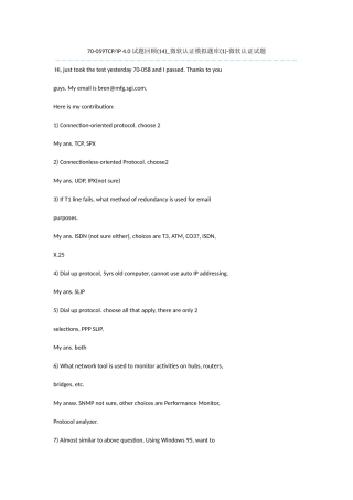 IP-4.0试题回顾(14)-微软认证模拟题库(1)-微软认证试题