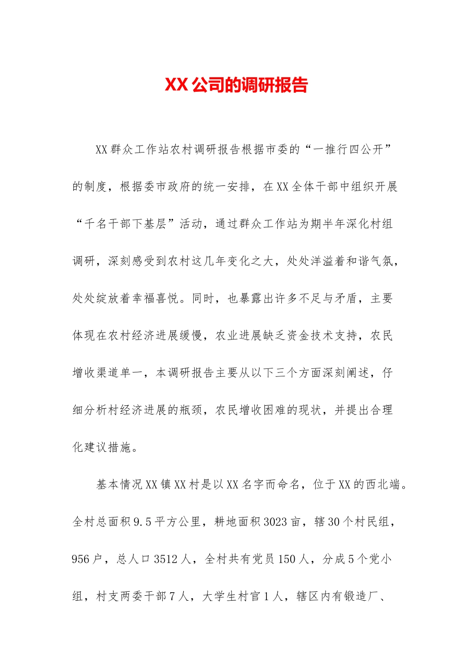 XX公司的调研报告_第1页