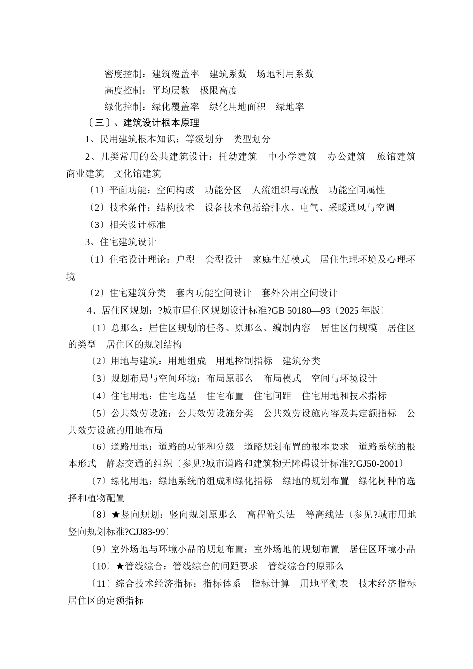 《建筑与规划专业初中级技术职务任职资格考试大纲》_第3页
