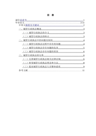 城管行政执法存在的问题及对策分析研究  法学专业
