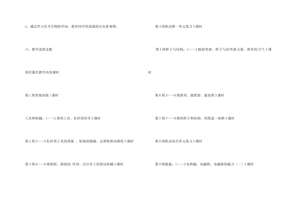 《科学》六年级上册教学计划_第3页