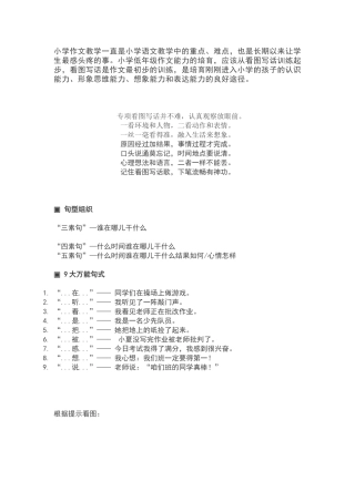 一二年级看图写话口诀