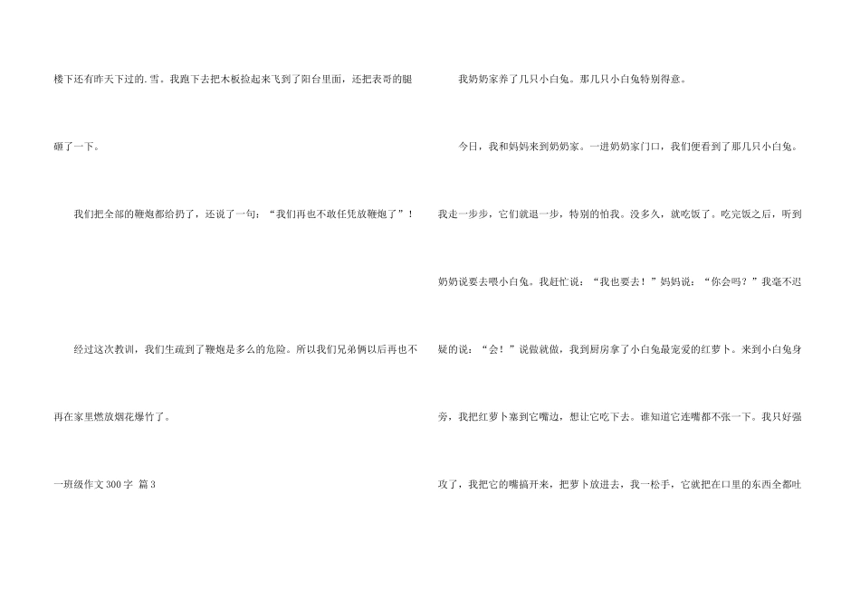一年级300字五篇_第3页