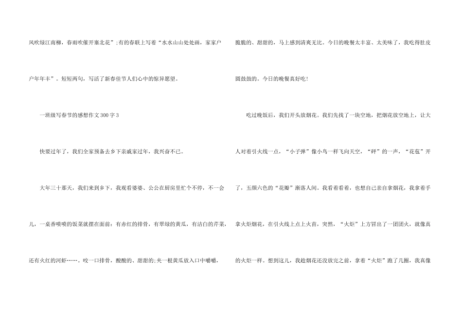 一年级写春节的感想优秀300字_第3页