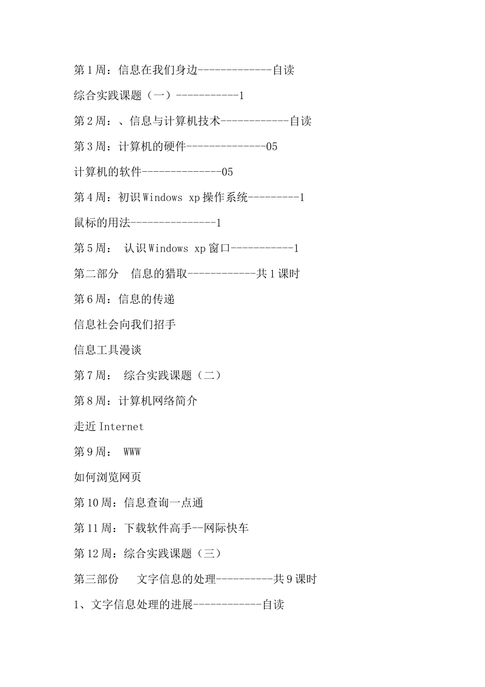 七年级上信息技术教学计划_第2页