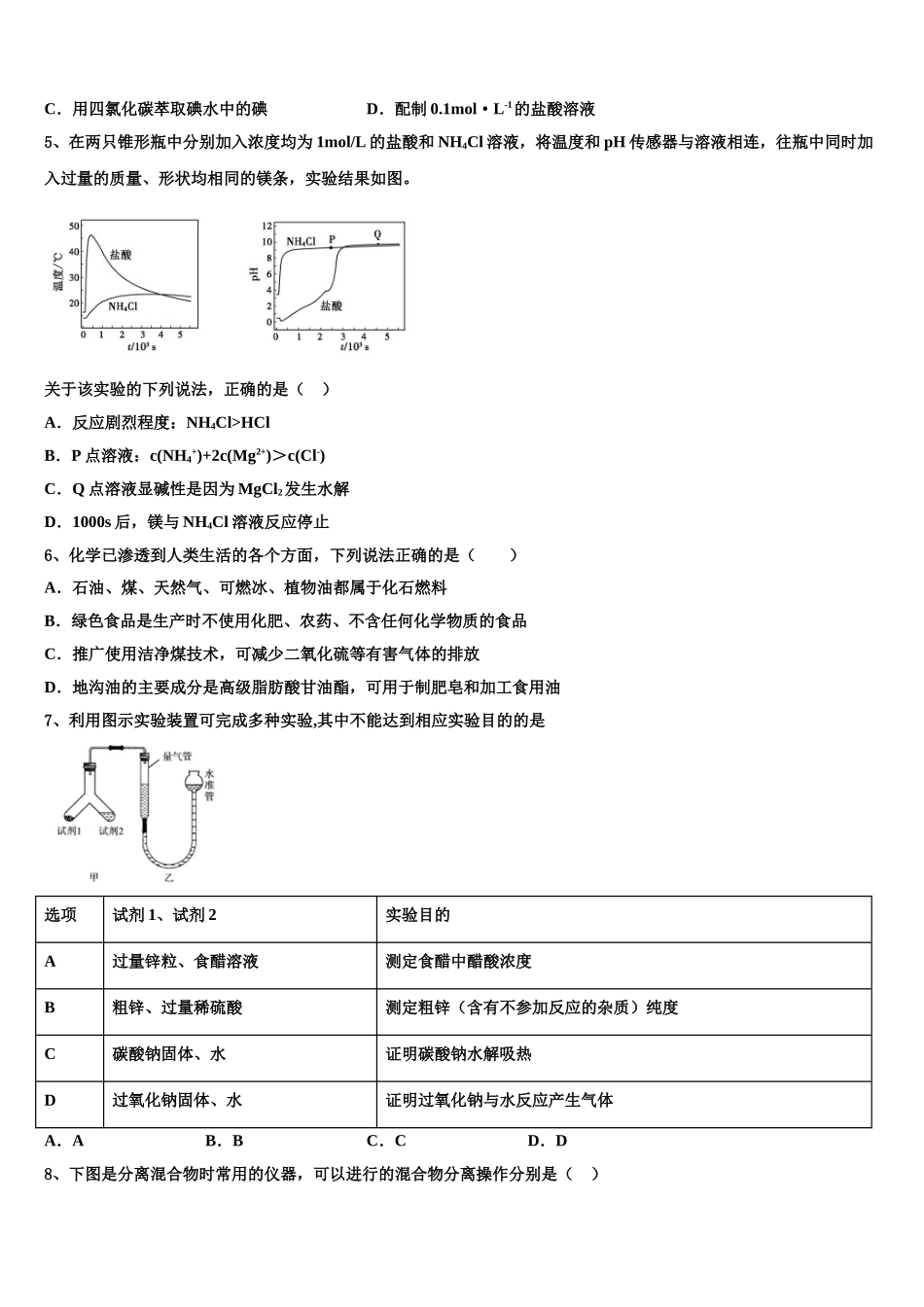 上海第二工业大学附属龚路中学高三压轴卷化学试卷含解析_第2页