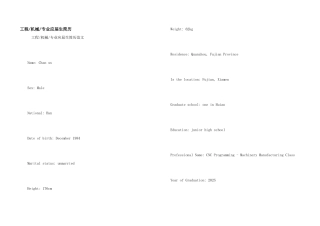 专业应届生简历