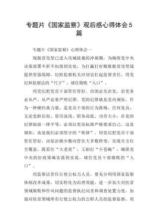 专题片《国家监察》观后感心得体会5篇