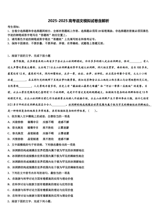 东营市重点中学高三最后一模语文试题含解析