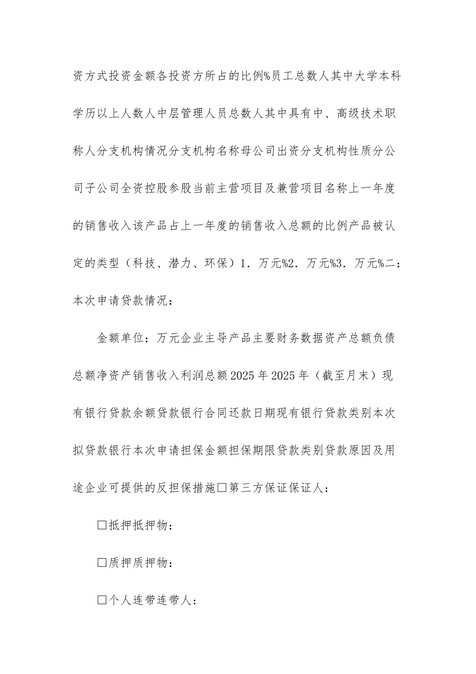 个人委托担保贷款申请书_第2页