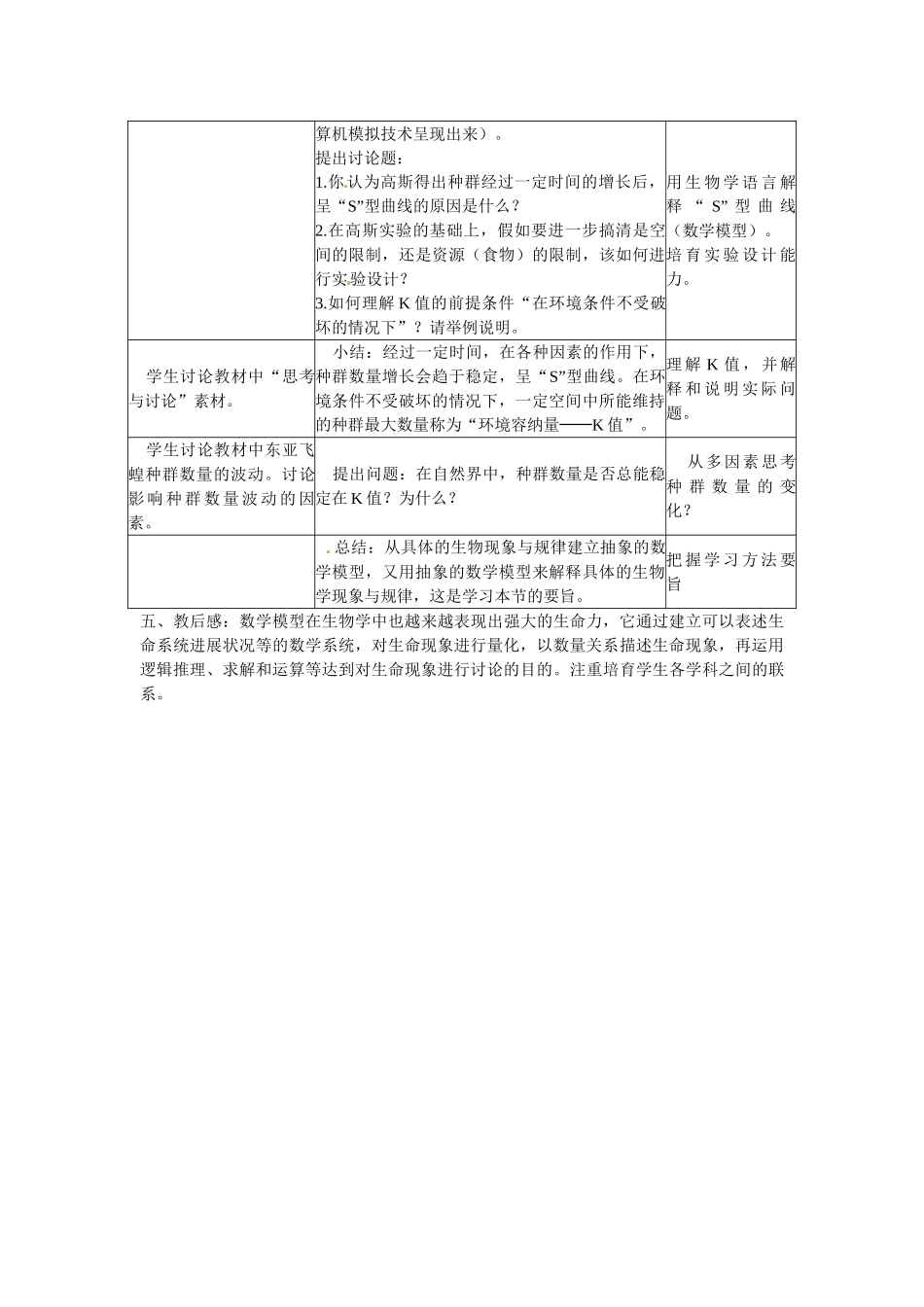 中图版生物必修3第二节《-种群数量的变动》教案一_第3页