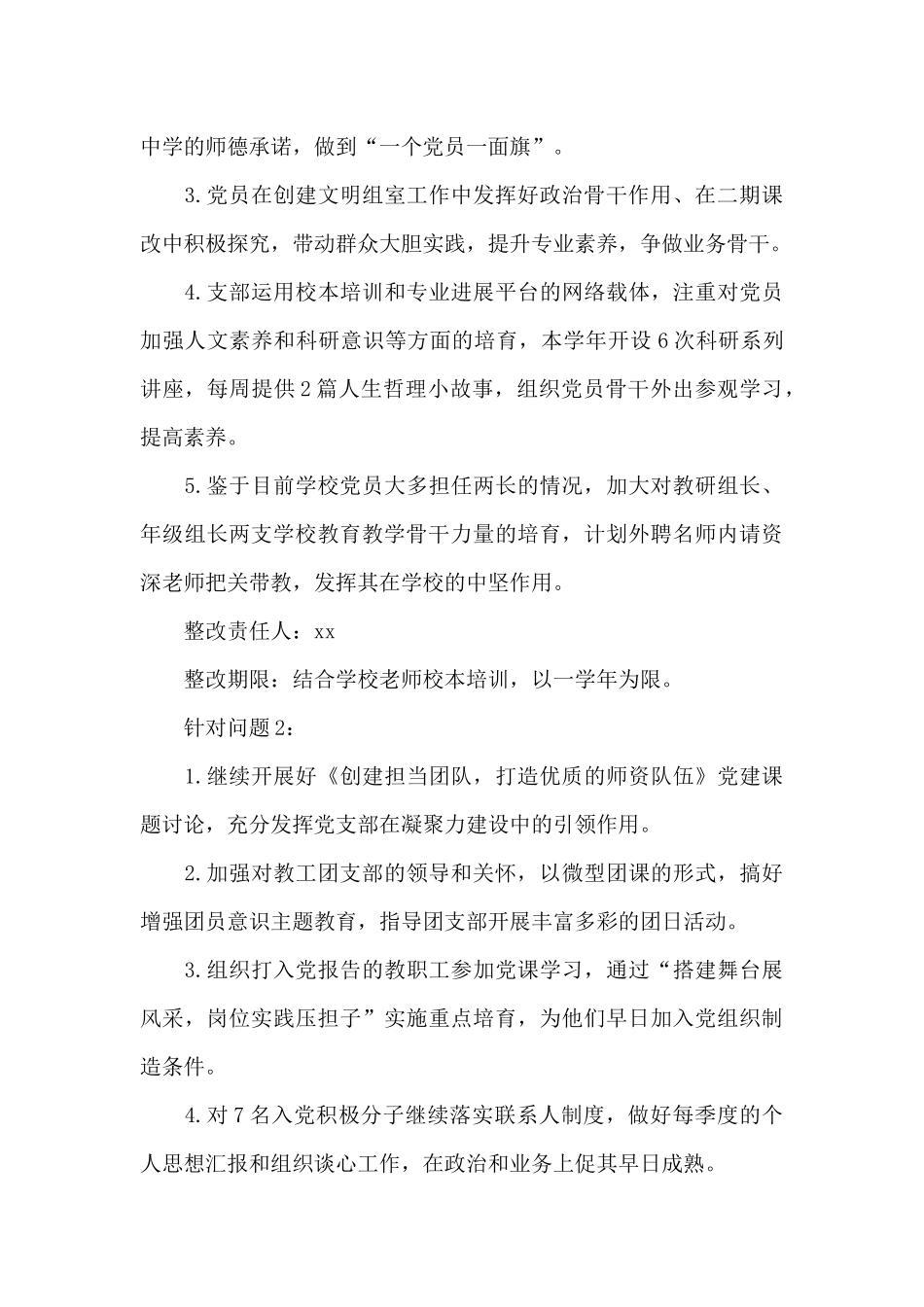 中学党支部及班子问题及整改方案_第3页