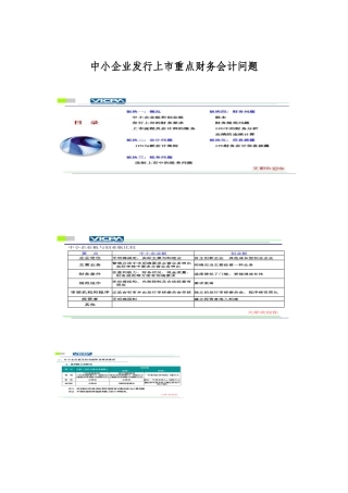 中小企业发行上市重点财务会计问题