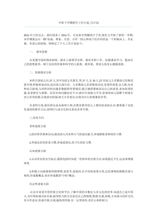 中班下学期教学工作计划-写计划