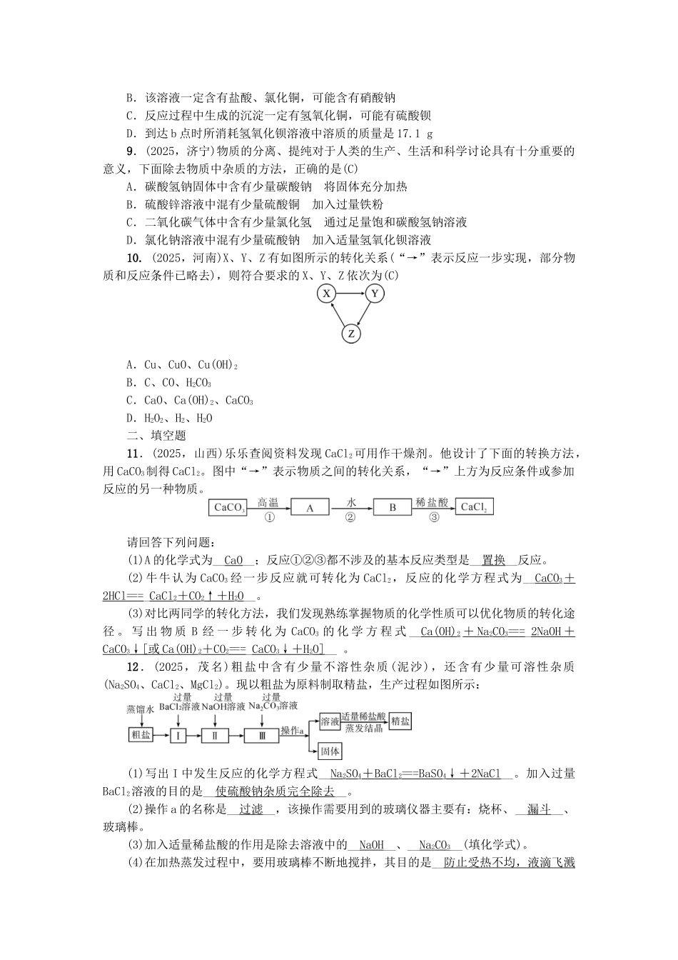 中考化学-第1篇-考点聚焦--生活中常见的盐试题_第2页