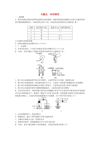 中考化学-第2篇-专题五-科学探究试题1