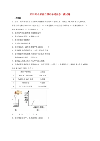 中考化学一模试卷含解析2
