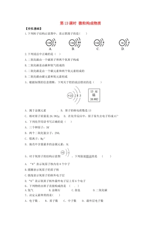 中考化学一轮复习-时-微粒构成物质对点精练