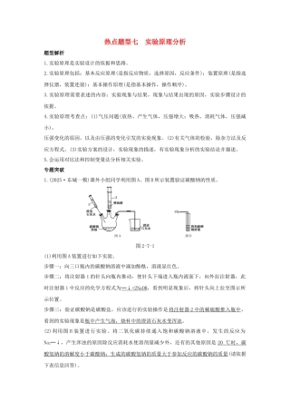 中考化学专题复习-热点题型七-实验原理分析1
