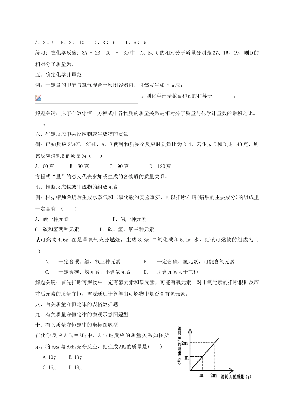 中考化学分类专项复习-质量守恒定律化学方程式_第3页