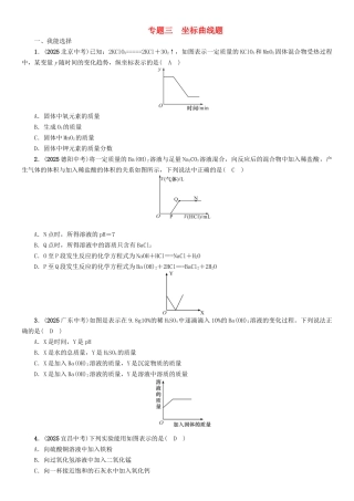 中考化学命题研究-第二编-重点题型突破篇-专题三-坐标曲线题精练试题