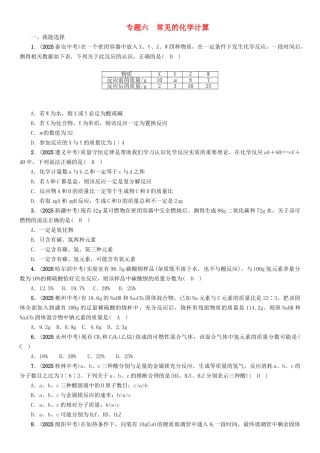中考化学命题研究-第二编-重点题型突破篇-专题六-常见的化学计算精练试题1