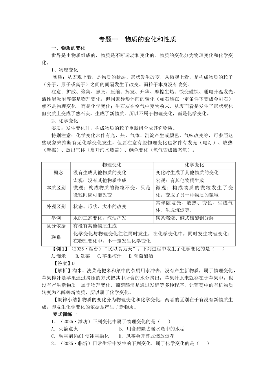 中考化学复习全攻略专题全集_第1页